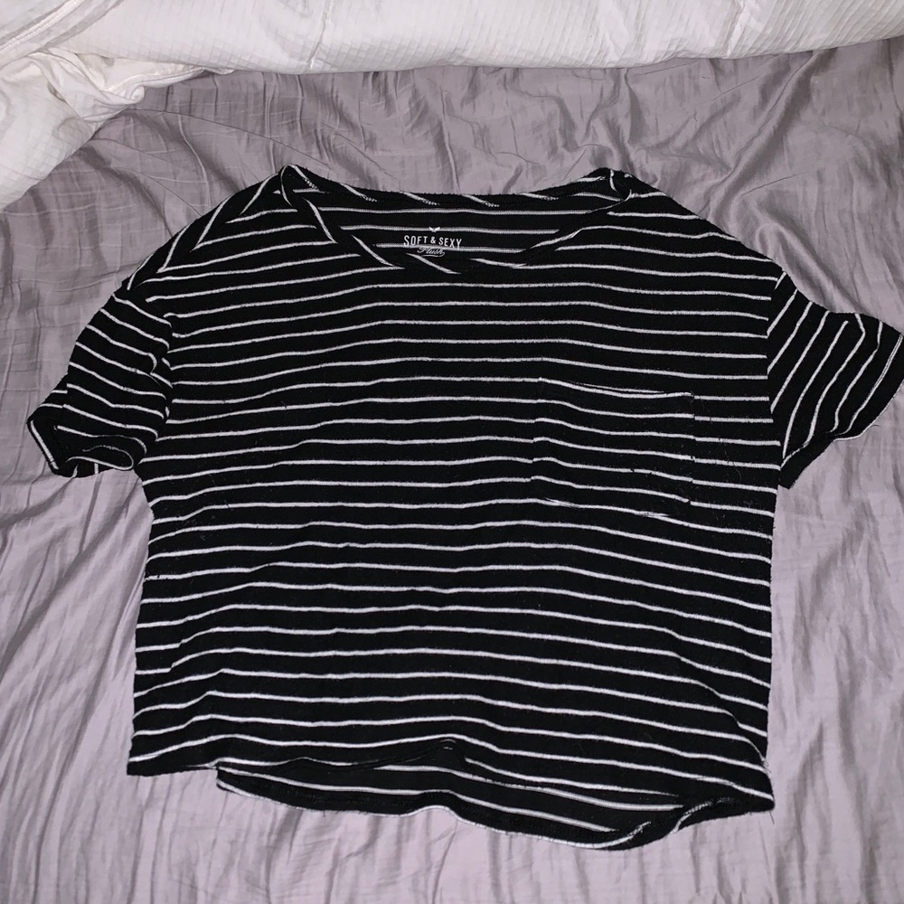 Striped plush top